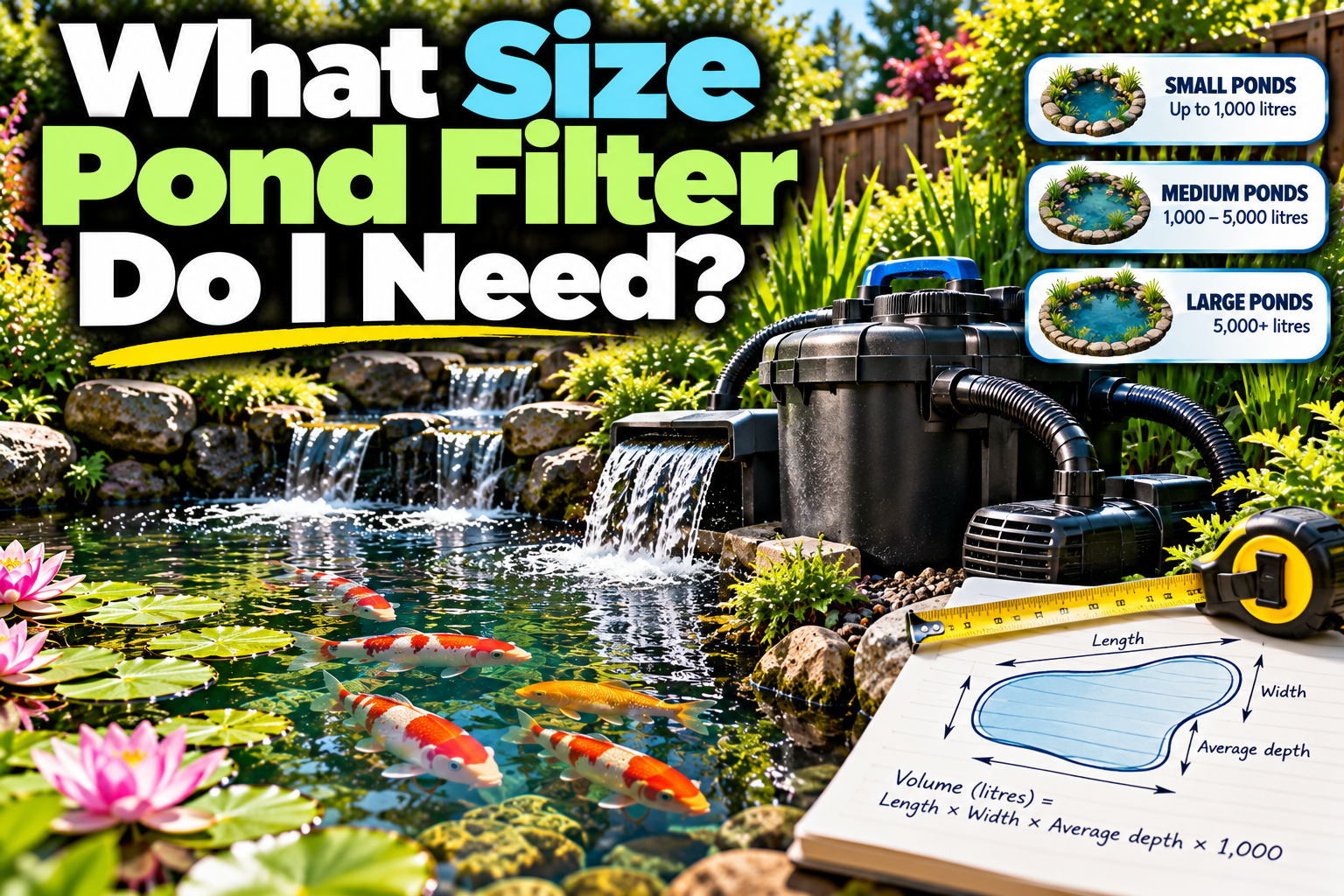what pond filter size